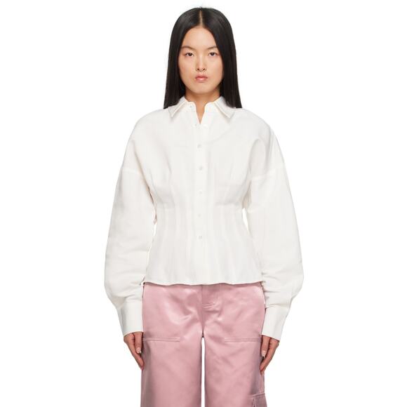 STAUD Tops - Staud Ophela LS Shirt Top in Off White L